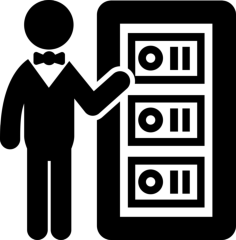 Computers Storage And A Man Silhouette Svg Vector, Free Vectors File